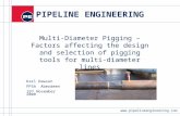 Www.pipelineengineering.com PIPELINE ENGINEERING Multi-Diameter Pigging – Factors affecting the design and selection of pigging tools for multi-diameter.