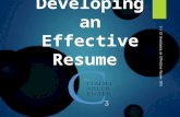 Developing an Effective Resume 3-1 CS Developing an Effective Resume 2015.