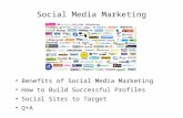 Social Media Marketing ● Benefits of Social Media Marketing ● How to Build Successful Profiles ● Social Sites to Target ● Q+A.