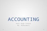 ACCOUNTING Hall High School Ms. McDermott. Accounting Exciting and Challenging System of RecordingSystem of Organizing.