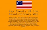 Key Events of the Revolutionary War SOL USI.6c: The student will demonstrate knowledge of the causes and results of the American Revolution by: c) describing.