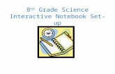 8 th Grade Science Interactive Notebook Set-up Homework Title(s) Warm Up: Write out questions, charts, diagrams AND your responses!!! Page # Homework.