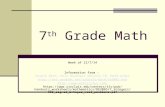 7 th Grade Math Week of 12/7/14 Information from : Purple Math, Holt Rinehart Winston TB, Math-Aides