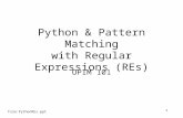 1 Python & Pattern Matching with Regular Expressions (REs) OPIM 101 File:PythonREs.ppt.