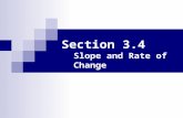 Section 3.4 Slope and Rate of Change. Objectives Find the slope of a line from its graph Find the slope of a line given two points Find slopes of horizontal.