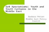 Gr8 Xpectations: Youth and Youth Cultures in the Middle East Barbara Petzen Middle East Policy Council.