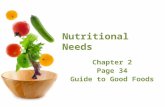 Nutritional Needs Chapter 2 Page 34 Guide to Good Foods.