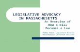 LEGISLATIVE ADVOCACY IN MASSACHUSETTS An Overview of How a Bill Becomes a Law Debbie Silva, Legislative Director Massachusetts Law Reform Institute.