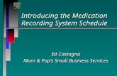 Introducing the Medication Recording System Schedule Ed Castagna Mom & Pop’s Small Business Services.