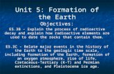 Unit 5: Formation of the Earth Objectives: E5.3B - Explain the process of radioactive decay and explain how radioactive elements are used to date the rocks.