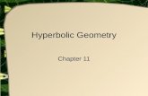 Hyperbolic Geometry Chapter 11. Hyperbolic Lines and Segments Poincaré disk model  Line = circular arc, meets fundamental circle orthogonally Note: