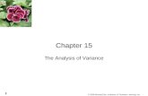 1 © 2008 Brooks/Cole, a division of Thomson Learning, Inc. Chapter 15 The Analysis of Variance.