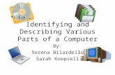 Identifying and Describing Various Parts of a Computer By: Serena Bilardello Sarah Koepsell.