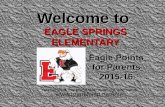 Welcome to EAGLE SPRINGS ELEMENTARY Eagle Points Eagle Points for Parents for Parents 2015-16 2015-16 You can find this presentation on our website at.