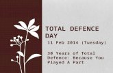 11 Feb 2014 (Tuesday) 30 Years of Total Defence: Because You Played A Part TOTAL DEFENCE DAY.