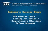 The Hoosier State – Leading the Nation’s Comprehensive Education Reform Movement Indiana’s Success Story.