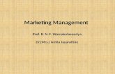Marketing Management Prof. B. N. F. Warnakulasooriya Dr.(Mrs.) Amila Jayarathne.