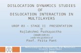 DISLOCATION DYNAMICS STUDIES OF DISLOCATION INTERACTION IN MULTILAYERS UROP 03 – STAGE II PRESENTATION by Rajlakshmi Purkayastha ( 04011013) under the.