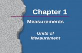 Chapter 1 Measurements Units of Measurement. Measurement You are making a measurement when you  Check you weight  Read your watch  Take your temperature.