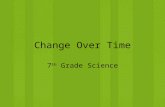Change Over Time 7 th Grade Science. Evolution – What Science Tells Us Process by which modern organisms have descended with modification from ancient.