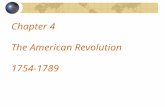 Chapter 4 The American Revolution 1754-1789 Section 1 THE STIRRINGS OF A REBELLION.