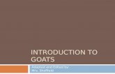 INTRODUCTION TO GOATS Adapted and Edited by: Mrs. Sheffield.