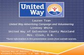 Lauren Tran United Way Advertising Campaign and Volunteering Lindsey White United Way of Galveston County Mainland Mrs. Click, R.N. *Some information in.
