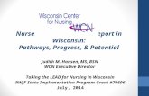Nurses Leading the IOM Report in Wisconsin: Pathways, Progress, & Potential Judith M. Hansen, MS, BSN WCN Executive Director Taking the LEAD for Nursing.