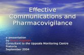 Effective Communications and Pharmacovigilance a presentation by Bruce Hugman Consultant to the Uppsala Monitoring Centre Pretoria September 2004.