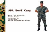 APA BooT Camp Briar Cliff University Writing Center Heelan Hall 050 712-279-5520 WRITING.CENTER@BRIARCLIFF.EDU.