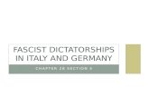 CHAPTER 28 SECTION 4 FASCIST DICTATORSHIPS IN ITALY AND GERMANY.