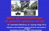 Effect of balneotherapy on plasma cytokine levels Dr. Gabriella Mészáros, Dr. György Nagy Ph.D. Polyclinic of the Hospitaller Brothers of the St. John.