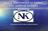Using electronics to better the sport of Dragon Boating As presented by Katie Godfrey of Nielsen Kellerman.