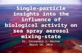 Single-particle insights into the influence of biological activity on sea spray aerosol mixing-state Dr. Cassandra J. Gaston March 18, 2014.