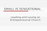 SMALL IS SENSATIONAL Leading and Loving an Entrepreneurial Church.