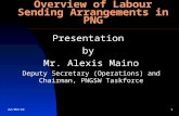 3/10/20151 Overview of Labour Sending Arrangements in PNG Presentation by Mr. Alexis Maino Deputy Secretary (Operations) and Chairman, PNGSW Taskforce.