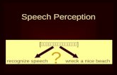 Speech Perception [  ] recognize speech wreck a nice beach ?