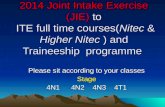 2014 Joint Intake Exercise (JIE) to ITE full time courses(Nitec & Higher Nitec ) and Traineeship programme Please sit according to your classes Stage 4N1.