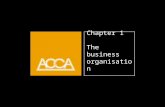 Chapter 1 The business organisation. Learning objectives Define the term organisation Explain the need for a formal organisation Distinguish between different.