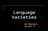 Language Varieties By Mariela Arroyo S.. chapter 20: Language Varieties The main aim of this chapter is to give to know the different varieties of languages.