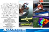 Utilizing Remote Sensing, AUV’s and Acoustic Biotelemetry to Create Dynamic Single Species Distribution Models the Mid-Atlantic Matthew Breece, Matt Oliver,
