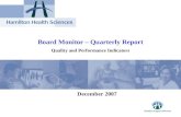 1 Board Monitor – Quarterly Report Quality and Performance Indicators December 2007.