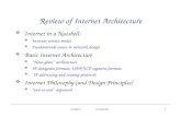 CSci8211: Introduction1 Review of Internet Architecture  Internet in a Nutshell:  Internet service model  Fundamental issues in network design  Basic.