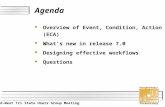 Mid-West Tri State Users Group Meeting Agenda l Overview of Event, Condition, Action (ECA) l What’s new in release 7.0 l Designing effective workflows.