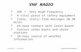 United States Power Squadrons ® BS 98 03-37 - B 97 03-01 VHF RADIO  VHF = Very High Frequency  A vital piece of safety equipment  Clear, static-free.