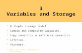 3-1 © 2004, D.A. Watt, University of Glasgow 3 Variables and Storage  A simple storage model.  Simple and composite variables.  Copy semantics vs reference.