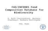 FAO/INFOODS Food Composition Database for Biodiversity U. Ruth Charrondiere, Barbara Stadlmayr, Barbara Burlingame FAO, Rome.