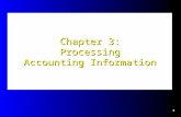 1 Chapter 3: Processing Accounting Information. 2 Transaction Analysis The first step in the accounting process is transaction analysis. This process.