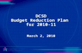 DCSD Budget Reduction Plan for 2010-11 March 2, 2010.