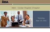 IIBA - Cedar Rapids Chapter Thursday, Sept. 22, 2011.